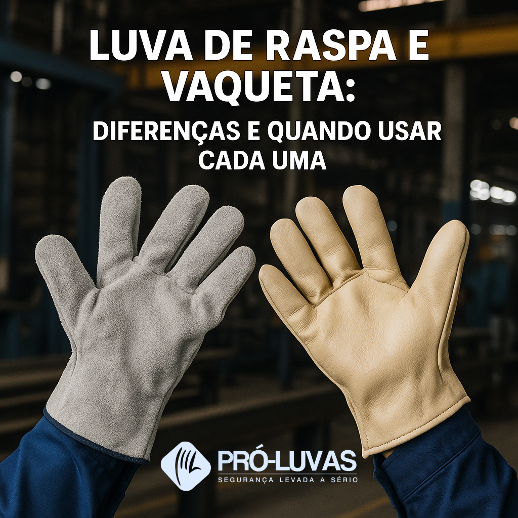 luvas de raspa e vaqueta